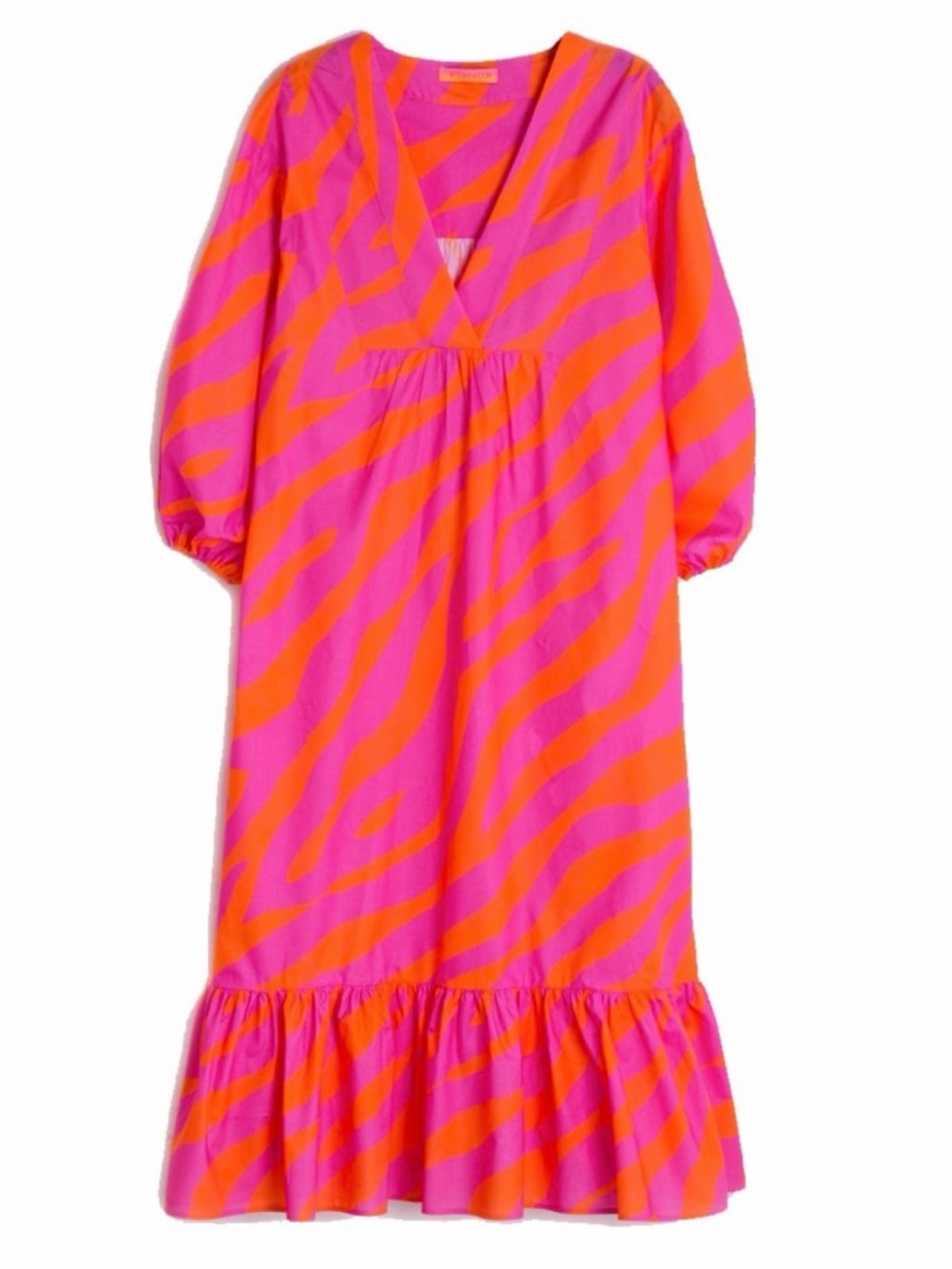 Vilagallo Fabrizia Dress pink & orange zebra print 38 - Picture 2 of 5